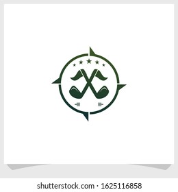 vintage retro golf logo design vector, golf sport icon logo design template
