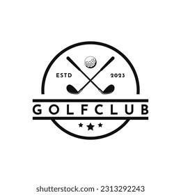 vintage retro golf sport logo design idea