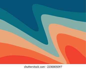 Vintage retro groove background with swirling rays. vector illustration. The pattern is in the style of the seventies and sixties. Hippie style design