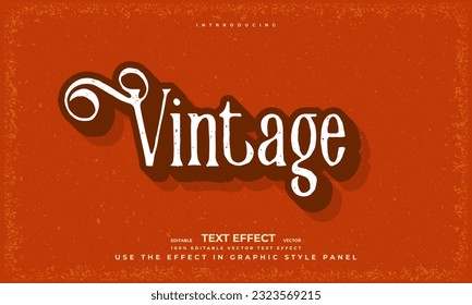 vintage retro grunge texture lettering style editable vector text effect alphabet font typography