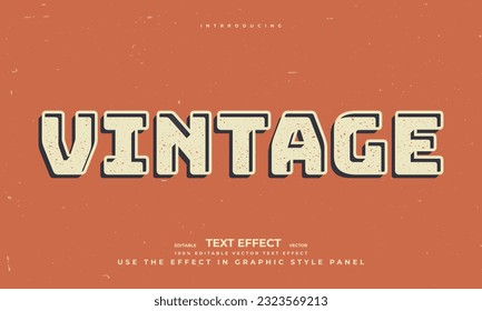 vintage retro grunge texture style editable colorful vector text effect alphabet font typography