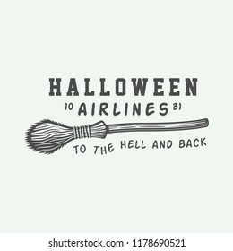 Vintage retro halloween logo, emblem, badge, label, mark, patche. Monochrome Graphic Art. Illustration. Vector.

