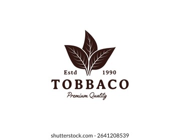 Vintage Retro Hand Draw Sketch Tobacco Plant Tree Leaf Leaves for Cigar Badge Emblem Label Logo Design