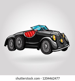 vintage retro hand drawn car