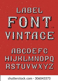 Vintage Retro handmade font, vector