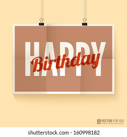 Vintage retro happy birthday card, with fonts .