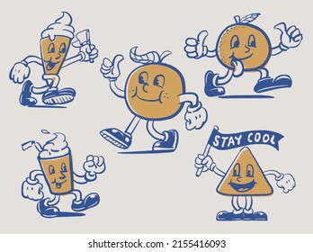 Vintage Retro Happy Mascot Illustration For T Shirt Print Design