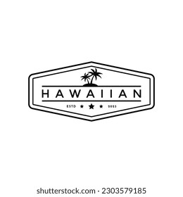 vintage retro hawaiian logo design idea