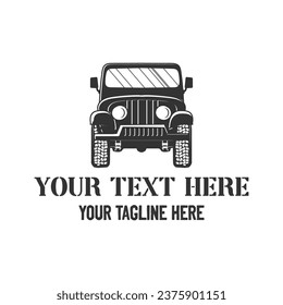 Vintage Retro Heavy Off Road Car Illustration Vector Image