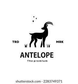 vintage retro hipster antelope logo vector silhouette art icon