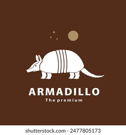 vintage retro hipster armadillo logo vector outline silhouette art icon