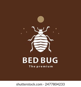 vintage retro hipster bed bug logo vector outline silhouette art icon