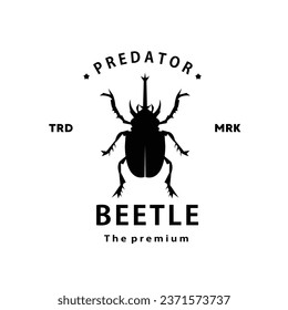 vintage retro hipster beetle logo vector silhouette art icon for livestock