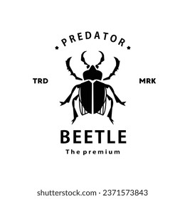 vintage retro hipster beetle logo vector silhouette art icon for livestock