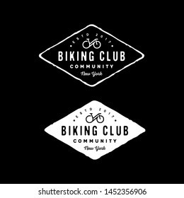 Vintage Retro Hipster Biking Cycling Club Logo Design