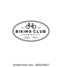 Vintage Retro Hipster Biking Cycling Club Logo Design