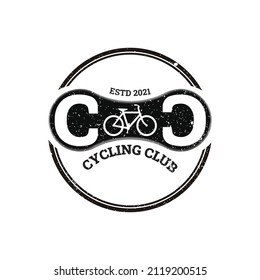 Vintage Retro Hipster Biking Cycling Club Logo Design