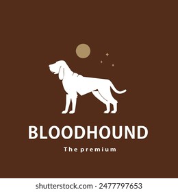 vintage retro hipster bloodhound logo vector outline silhouette art icon