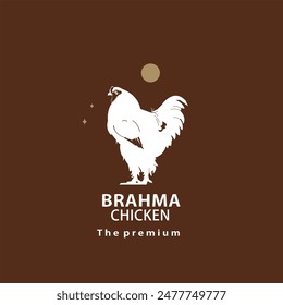 vintage retro hipster brahma chicken logo vector outline silhouette art icon	