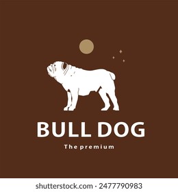 vintage retro hipster bull dog logo Vector contorno silueta arte icono