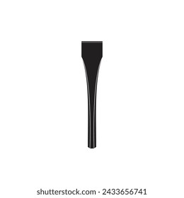 Vintage retro hipster chisel. Traditional silhouette icon carpentry tools on white background.