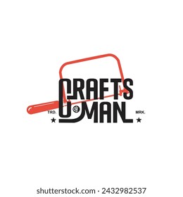 Vintage retro hipster craftsman. Carpentry tools silhouette icons on white background.	
