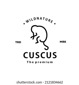 vintage retro hipster cuscus logo vector outline monoline art icon