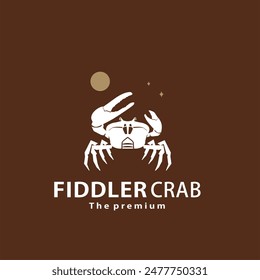 vintage retro hipster fiddler crab logo vector outline silhouette art icon