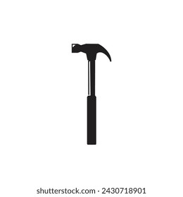 Vintage retro hipster hammer. Carpentry tools silhouette icons on white background.