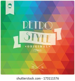 Vintage retro hipster label, typography, geometric design elements, vector illustration