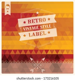 Vintage retro hipster label, typography, geometric design elements, vector illustration