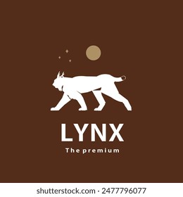 vintage retro hipster lynx logo vector outline silhouette art icon