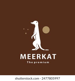 vintage retro hipster meerkat logo vector outline silhouette art icon