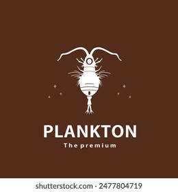 vintage retro hipster plankton logo vector outline silhouette art icon	