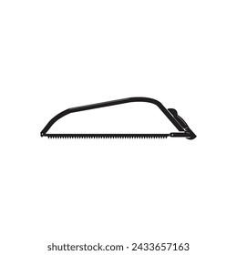 Vintage retro hipster saw. Carpentry tools bow cut saw silhouette icons on white background.