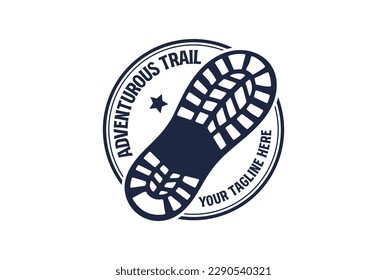 Vintage Retro Hipster Shoe Print for Outdoor Sport Adventure Hiking Climbing Logo