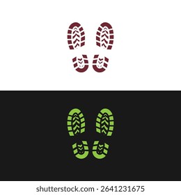Vintage Retro Hipster Shoe Print for Outdoor Sport Adventure Hiking Climbing Logo design
