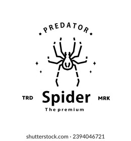 vintage retro hipster spider logo vector outline monoline art icon	