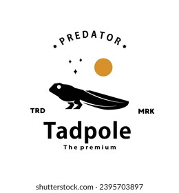 vintage retro hipster tadpole logo vector contorno silueta de arte icono