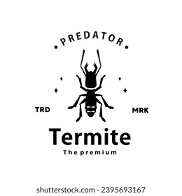 vintage retro hipster termite logo vector outline silhouette art icon