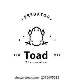 vintage retro hipster toad logo vector outline monoline art icon