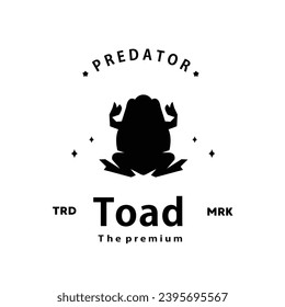 vintage retro hipster toad logo vector outline silhouette art icon