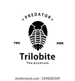 vintage retro hipster trilobite logo vector outline silhouette art icon	