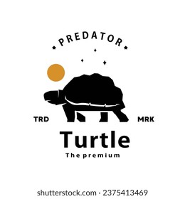 vintage retro hipster turtle logo vector silhouette art icon