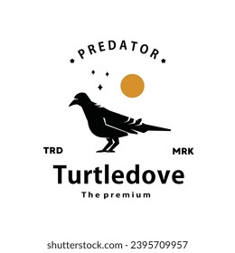vintage retro hipster turtledove logo vector outline silhouette art icon