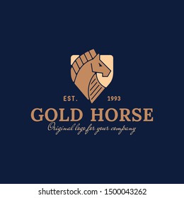 Vintage, retro horse logo design template. Creative horse logo design inspiration. can be used as symbols, brand identity, company logo, icons, or others. Color and text can be changed.
