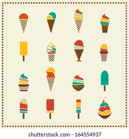 Vintage Retro Ice Cream Icons