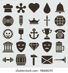 Vintage retro icons set. Vector design elements.