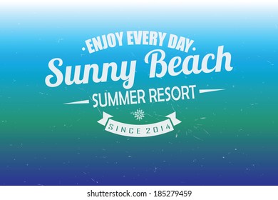Vintage retro insignia, stamp, label, badge, beach resort, vector illustration