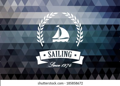 Vintage Retro Insignia, Stamp, Label, Badge, Sailing, Vector Illustration